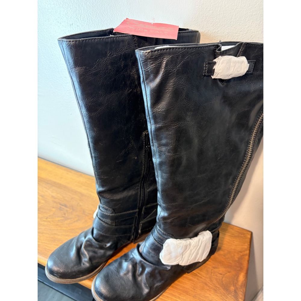 Carlos Santana Hanna 2 Womens Wide Calf Tall Black Boots Size 7M WC Slouchy